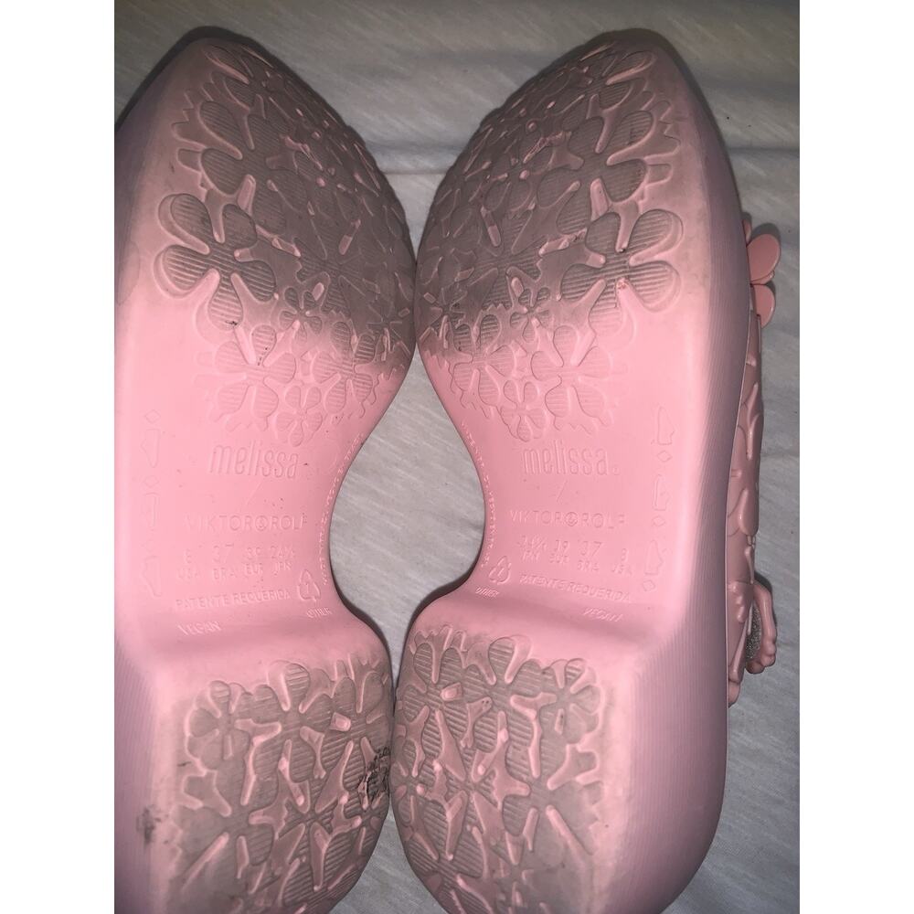 Melissa x Viktor & Rolf Pink Blossom Flowers Platform Sandals SZ 8 - Picture 3 of 3